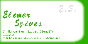 elemer szives business card